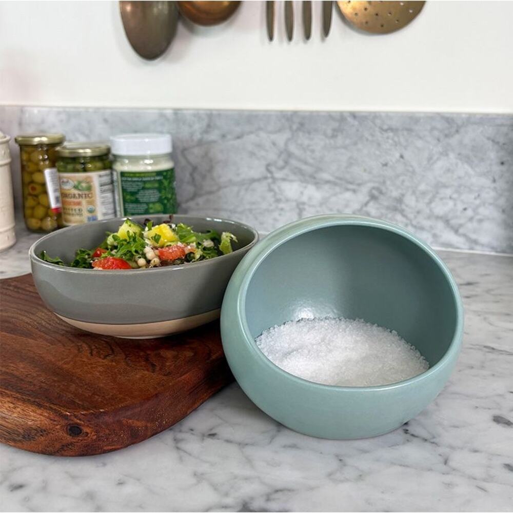 NIB Year & Day Salt Cellar Ceramic Stoneware Kitchenware Palm Blue Green - Picture 11 of 11